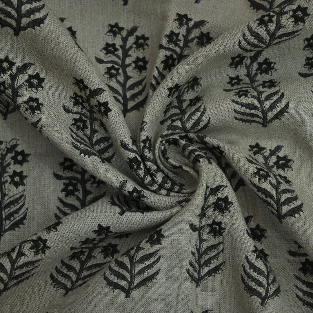 Artisan Block Print Linen Fabric - 20