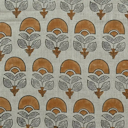 Butterfly Geometric Hand Block Linen Fabric