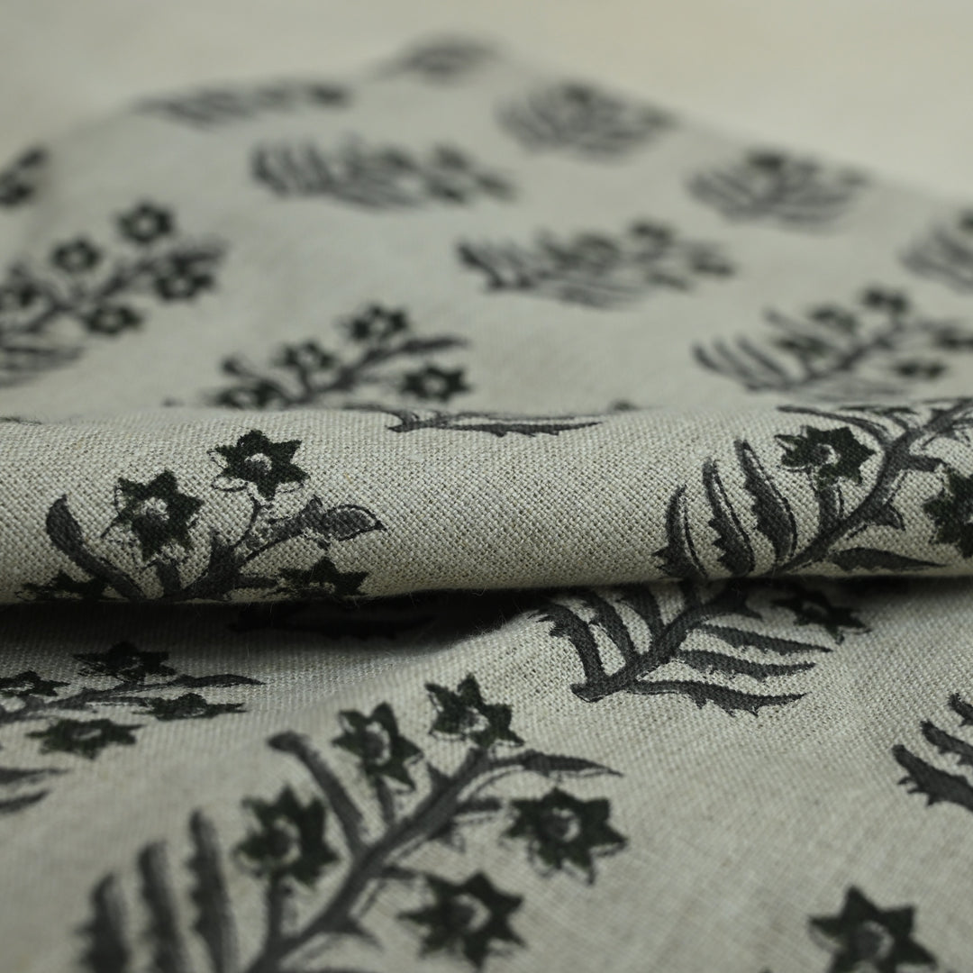 Artisan Block Print Linen Fabric - 20