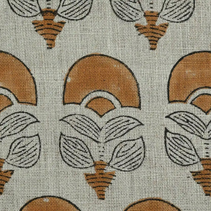 Butterfly Geometric Hand Block Linen Fabric
