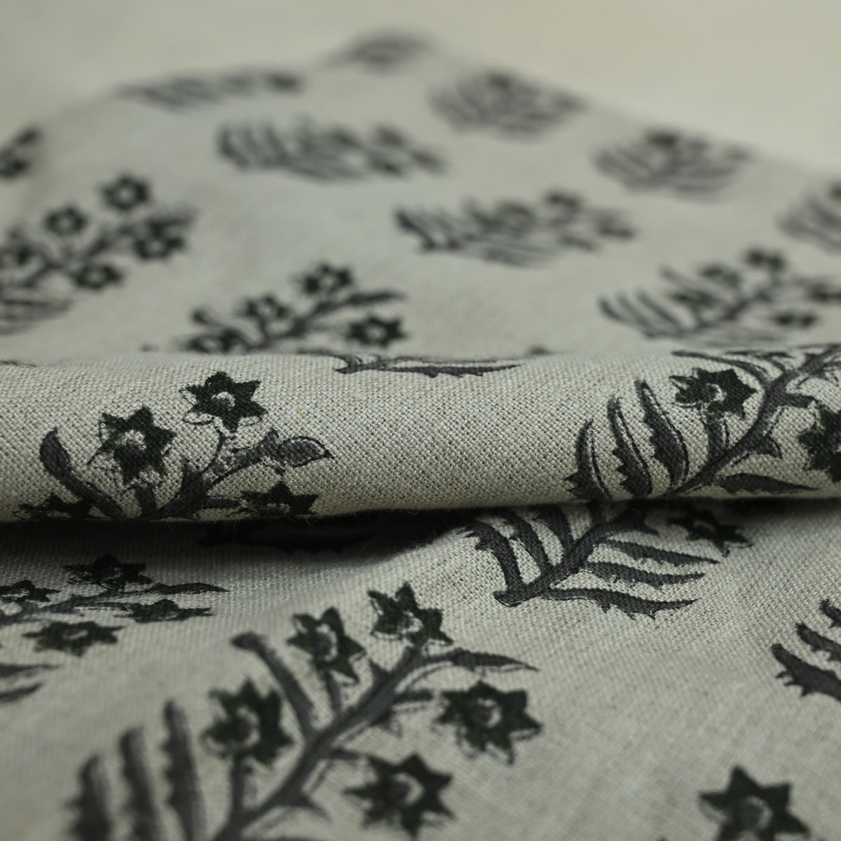 Georgina Botanical Hand Block Linen Fabric