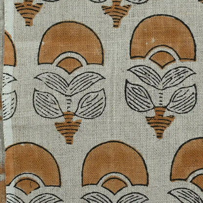 Butterfly Geometric Hand Block Linen Fabric