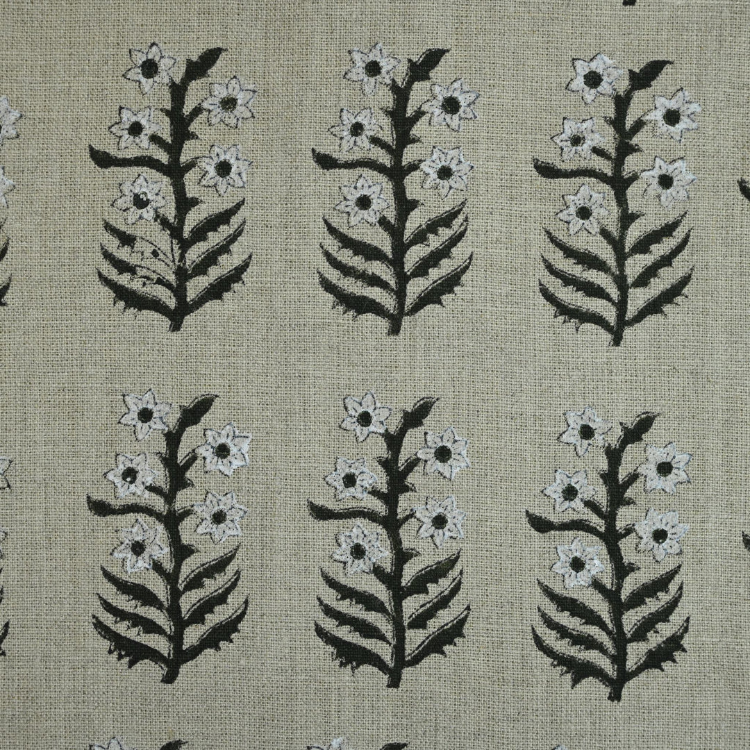Artisan Block Print Linen Fabric - 19