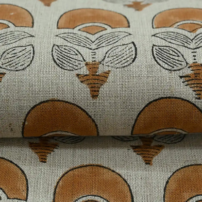 Butterfly Geometric Hand Block Linen Fabric