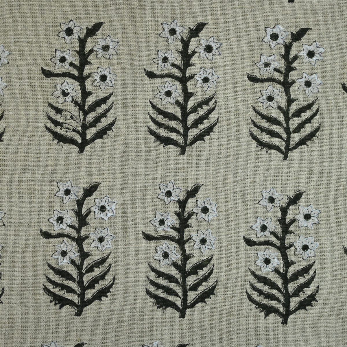 Georgina Botanical Hand Block Linen Fabric