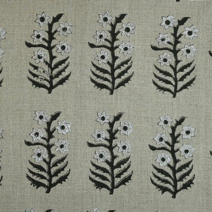 Georgina Botanical Hand Block Linen Fabric