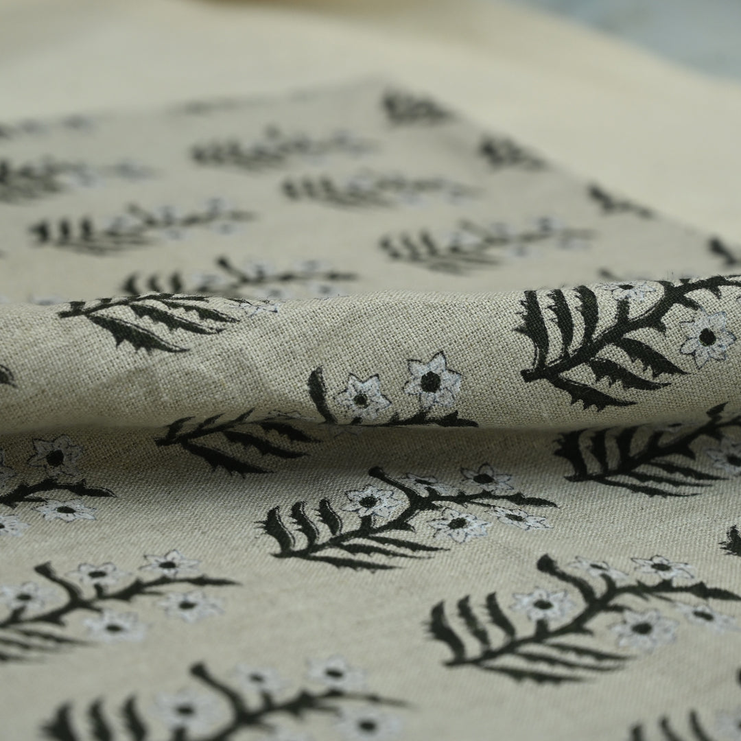 Artisan Block Print Linen Fabric - 20