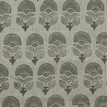 Butterfly Geometric Hand Block Linen Fabric