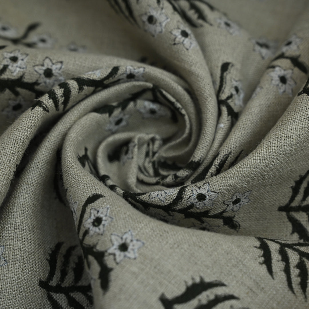 Artisan Block Print Linen Fabric - 20