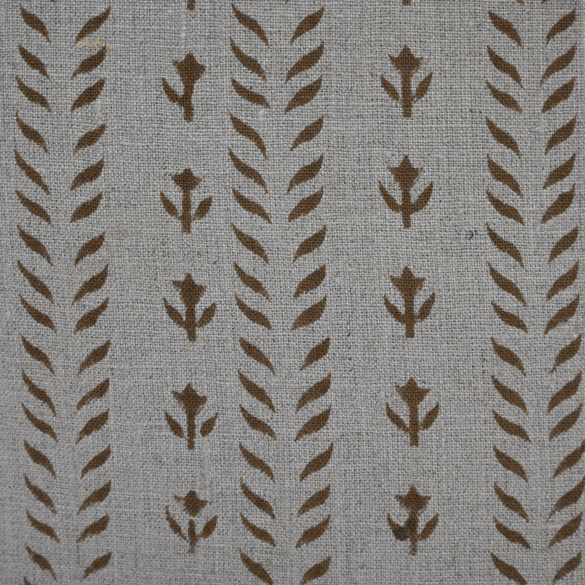Alexa  Chestnut Linen Block Print Pillow Cover