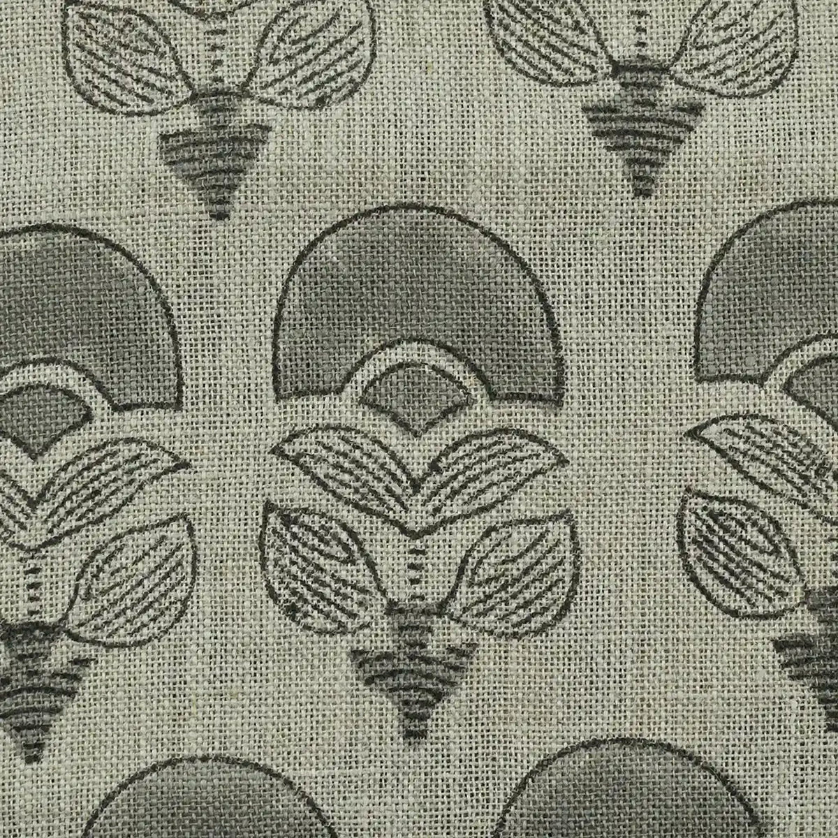 Butterfly Geometric Hand Block Linen Fabric