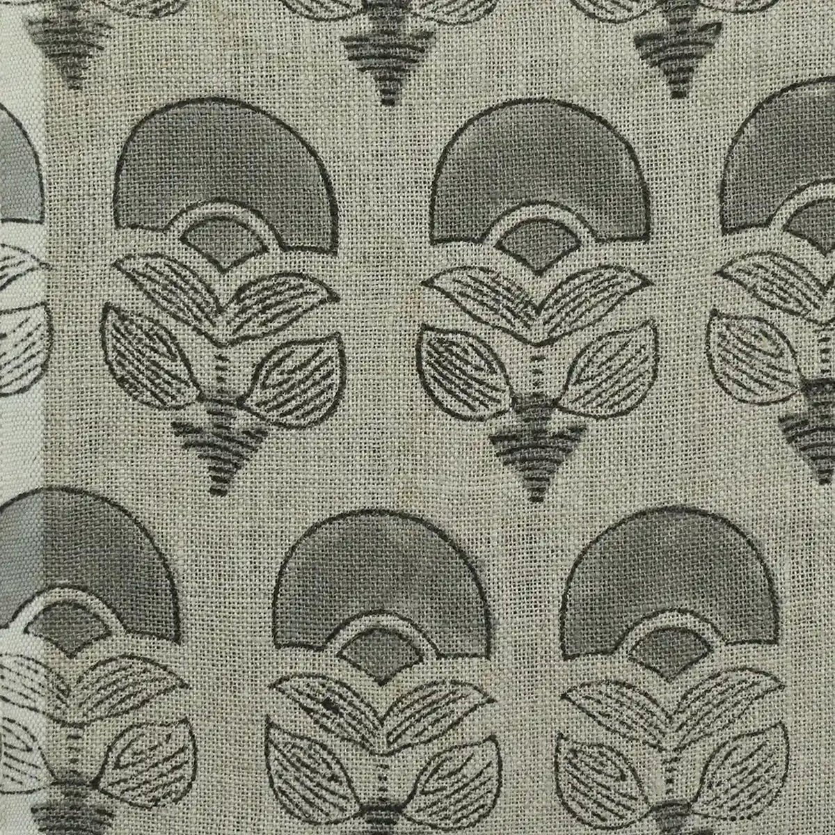 Butterfly Geometric Hand Block Linen Fabric