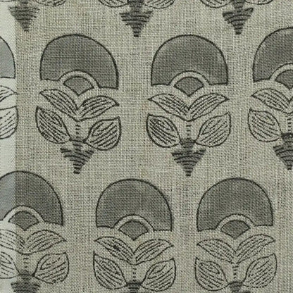 Butterfly Geometric Hand Block Linen Fabric