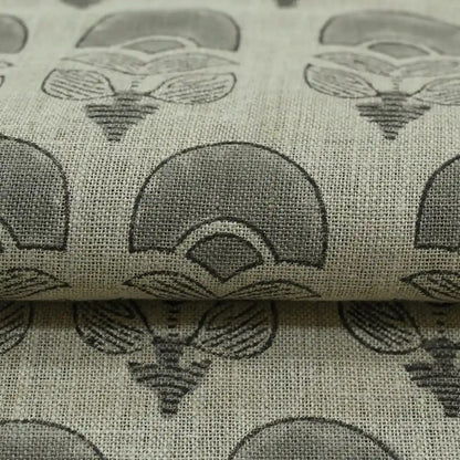 Butterfly Geometric Hand Block Linen Fabric