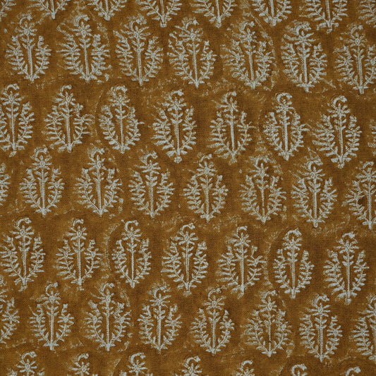 Trinity Botanical Linen Block Print Fabric