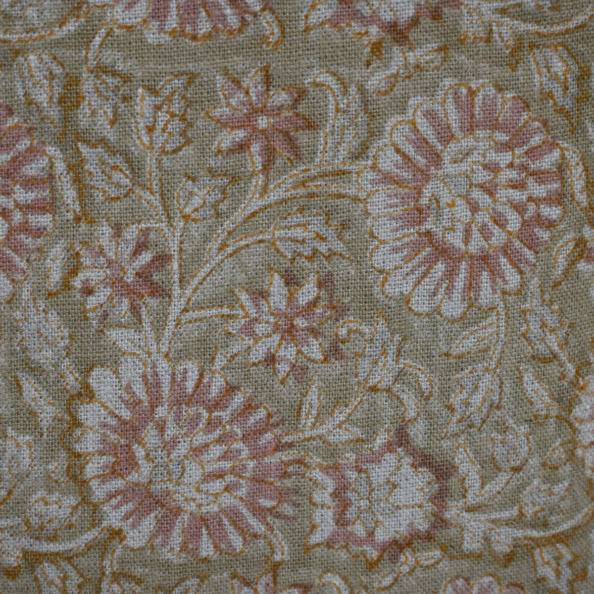 Alexis  Blush Linen Block Print Pillow Cover