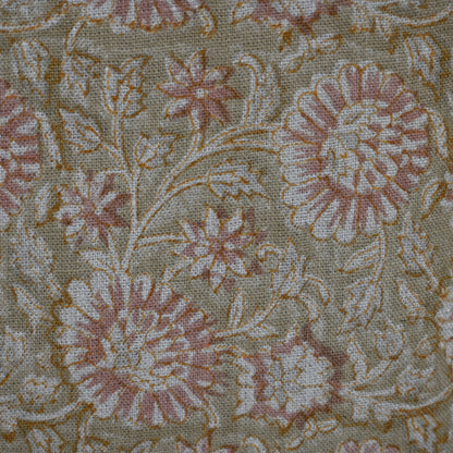 Alexis  Blush Linen Block Print Pillow Cover