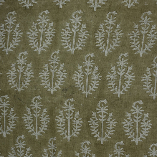 Trinity Botanical Linen Block Print Fabric