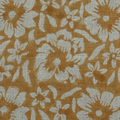 Yreva Floral Hand Block Print Linen Fabric