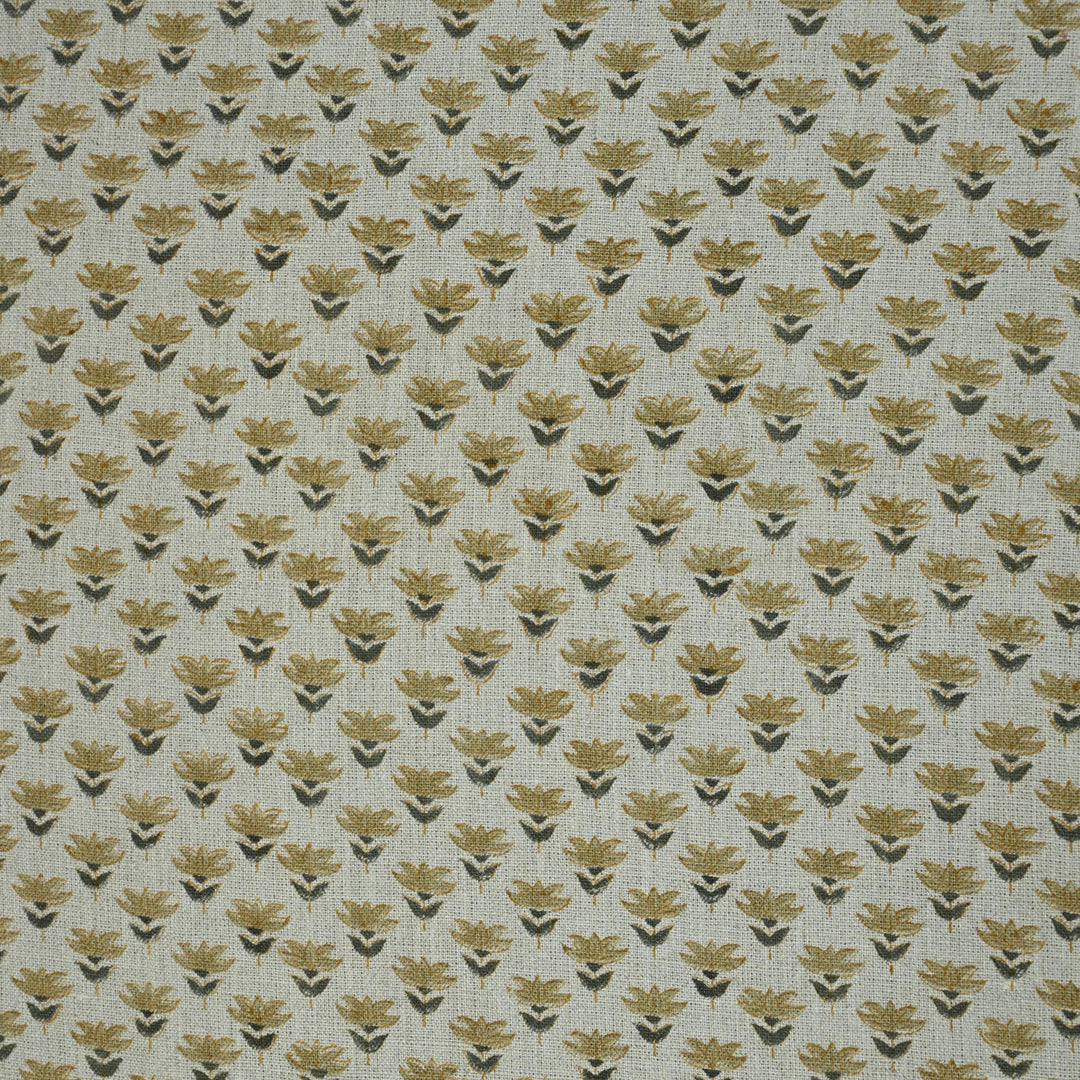 Artisan Block Print Linen Fabric - 17