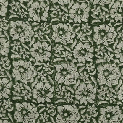 Yreva Floral Hand Block Print Linen Fabric