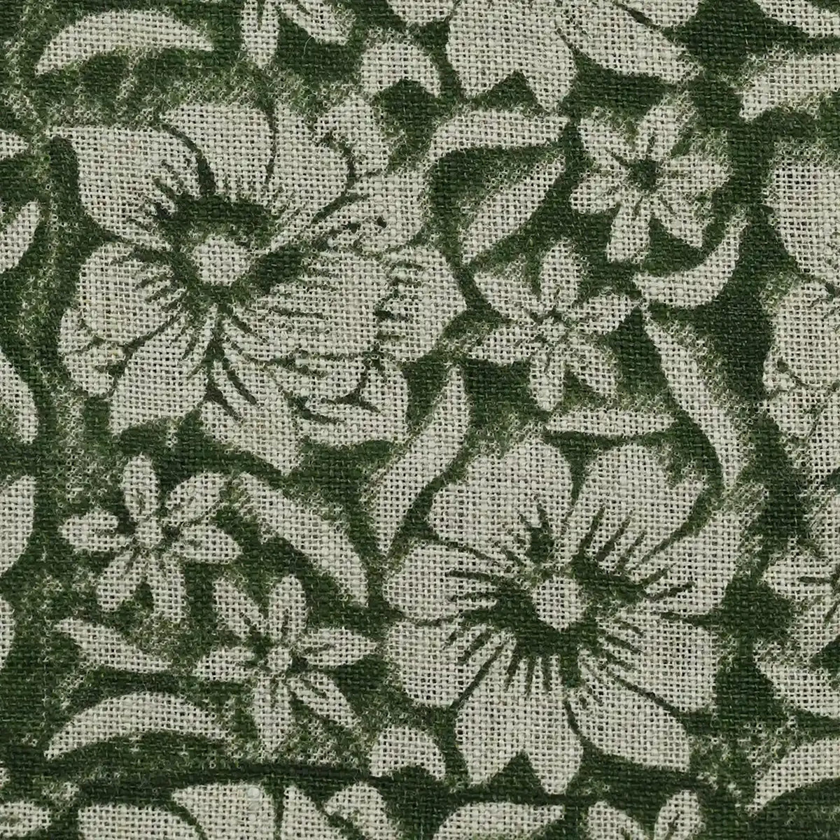 Yreva Floral Hand Block Print Linen Fabric