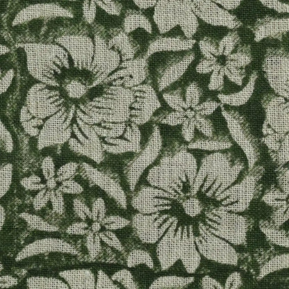 Yreva Floral Hand Block Print Linen Fabric