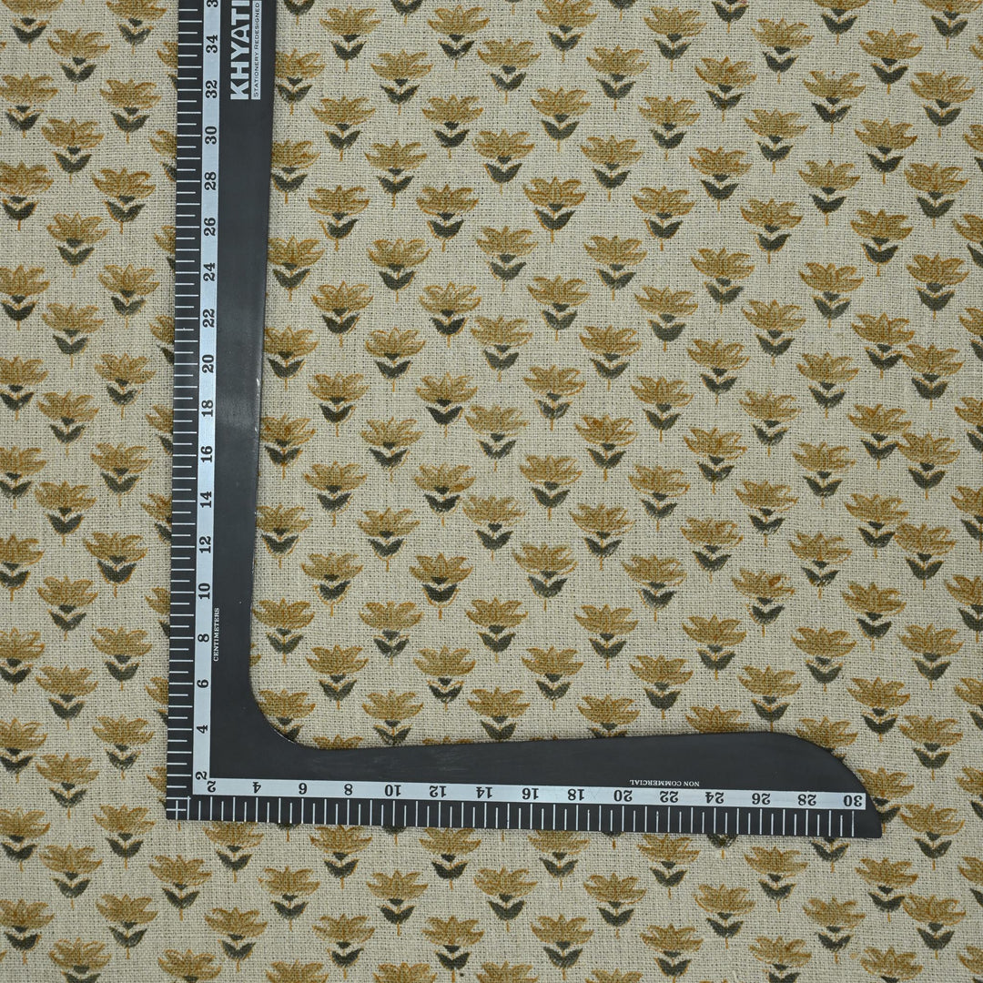 Artisan Block Print Linen Fabric - 17
