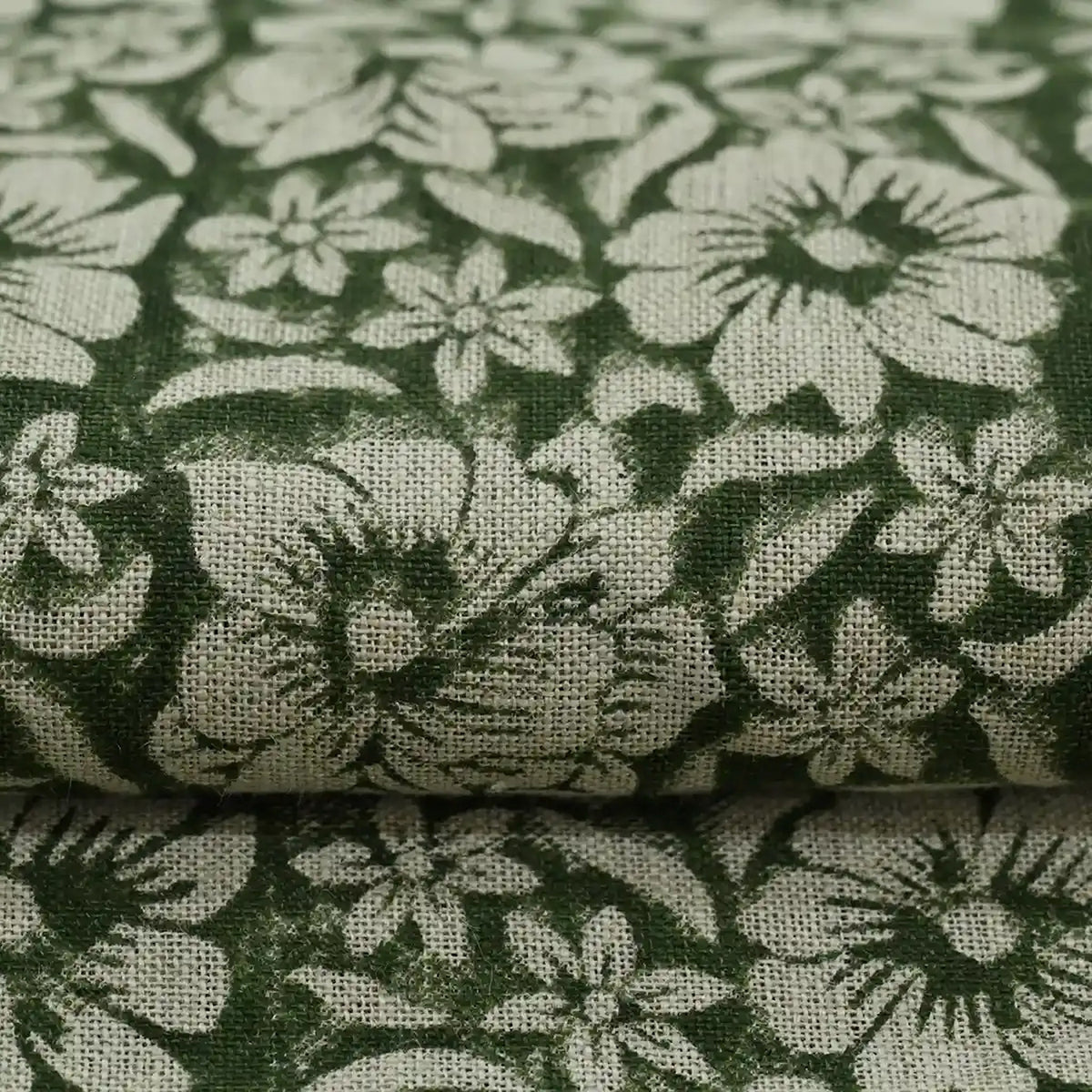 Yreva Floral Hand Block Print Linen Fabric