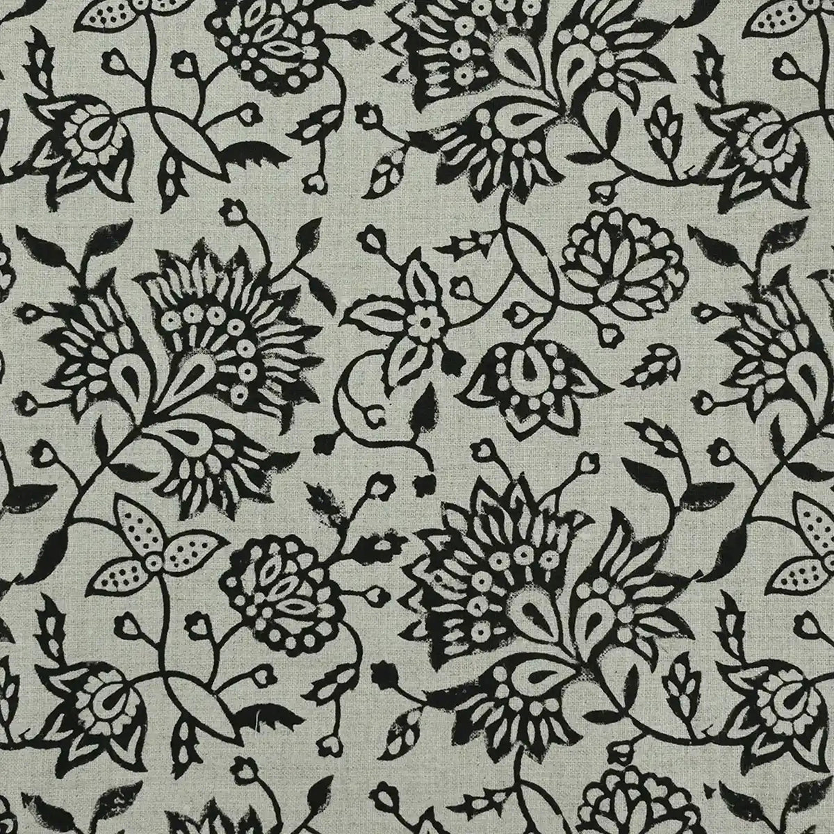 Knark Floral Hand Block Print  Linen Fabric