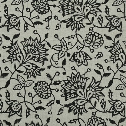 Knark Floral Hand Block Print  Linen Fabric