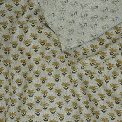 Destiny Floral Linen Block Print Fabric