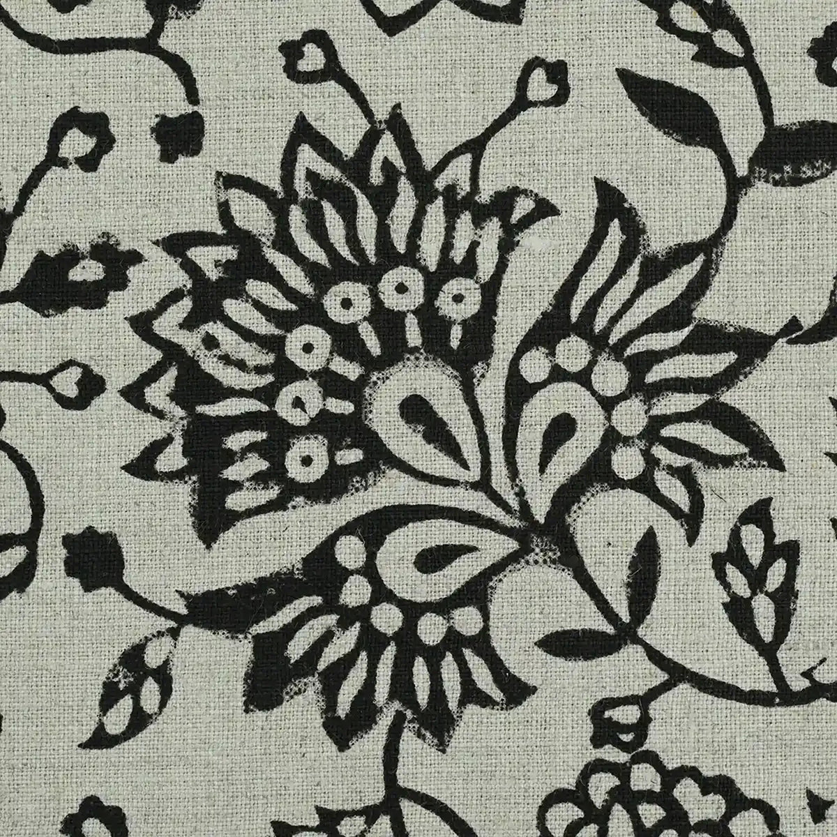 Knark Floral Hand Block Print  Linen Fabric