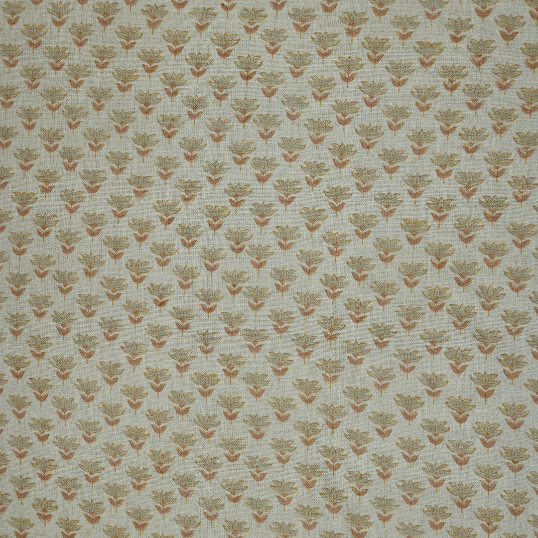 Artisan Block Print Linen Fabric - 17
