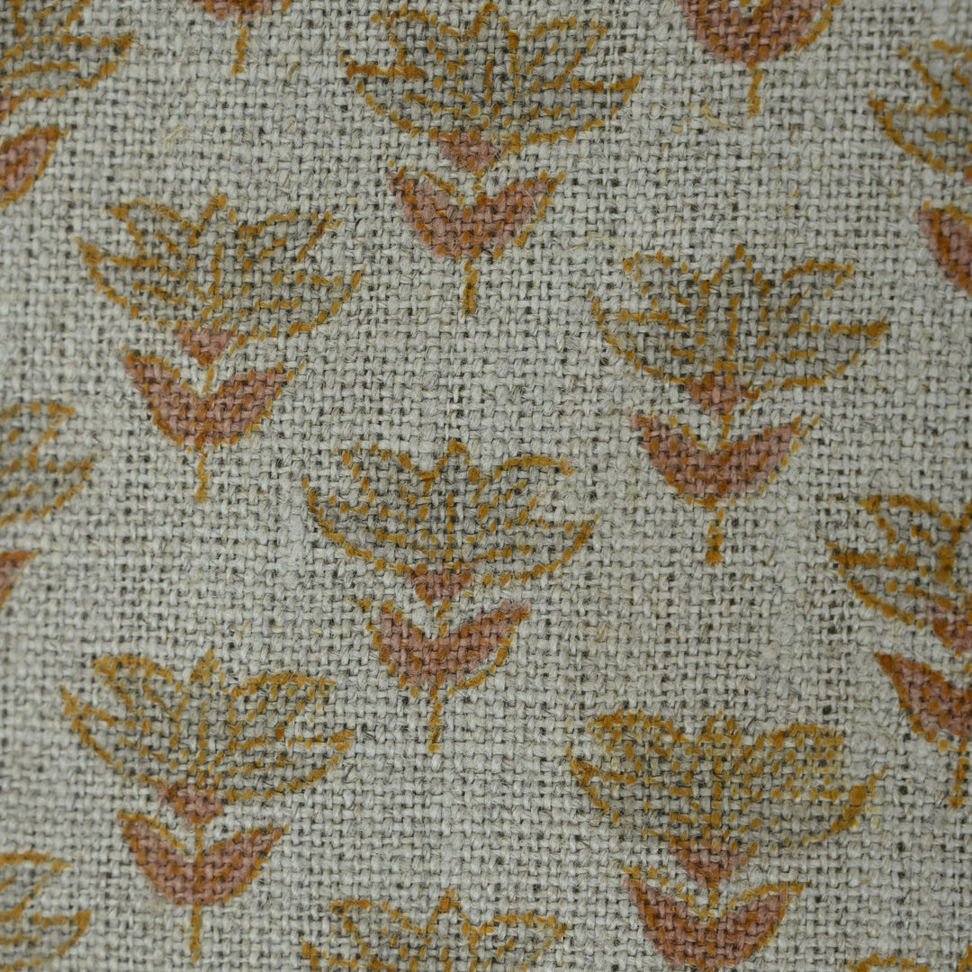 Artisan Block Print Linen Fabric - 17
