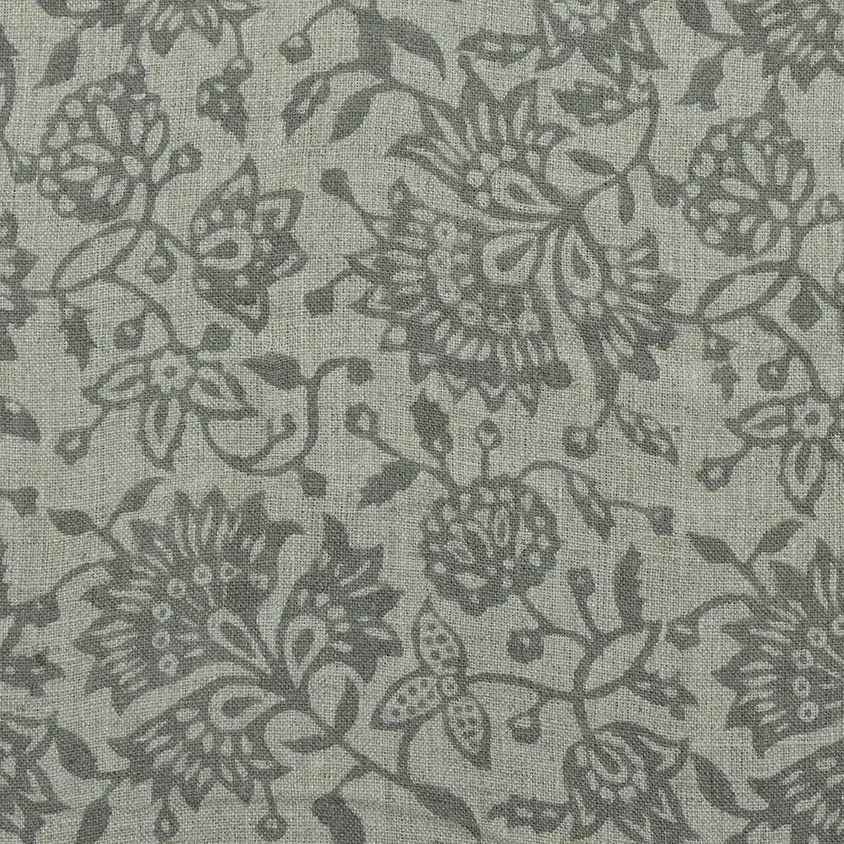 Knark Floral Hand Block Print  Linen Fabric