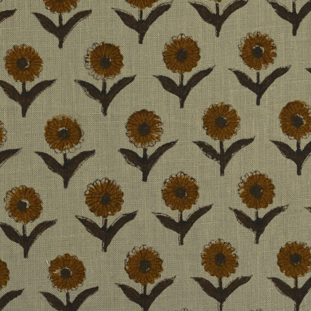 Artisan Block Print Linen Fabric - 16