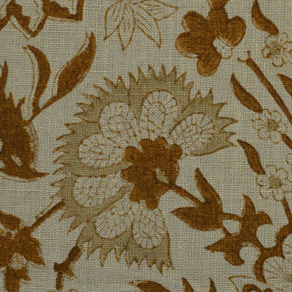 English Rose Vine Block Print Linen Pillow Cover – view 3