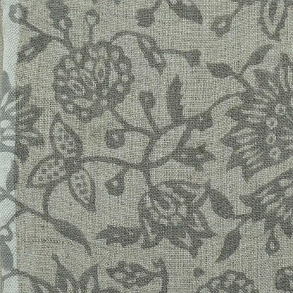 Knark Floral Hand Block Print  Linen Fabric