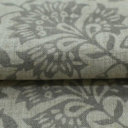 Knark Floral Hand Block Print  Linen Fabric