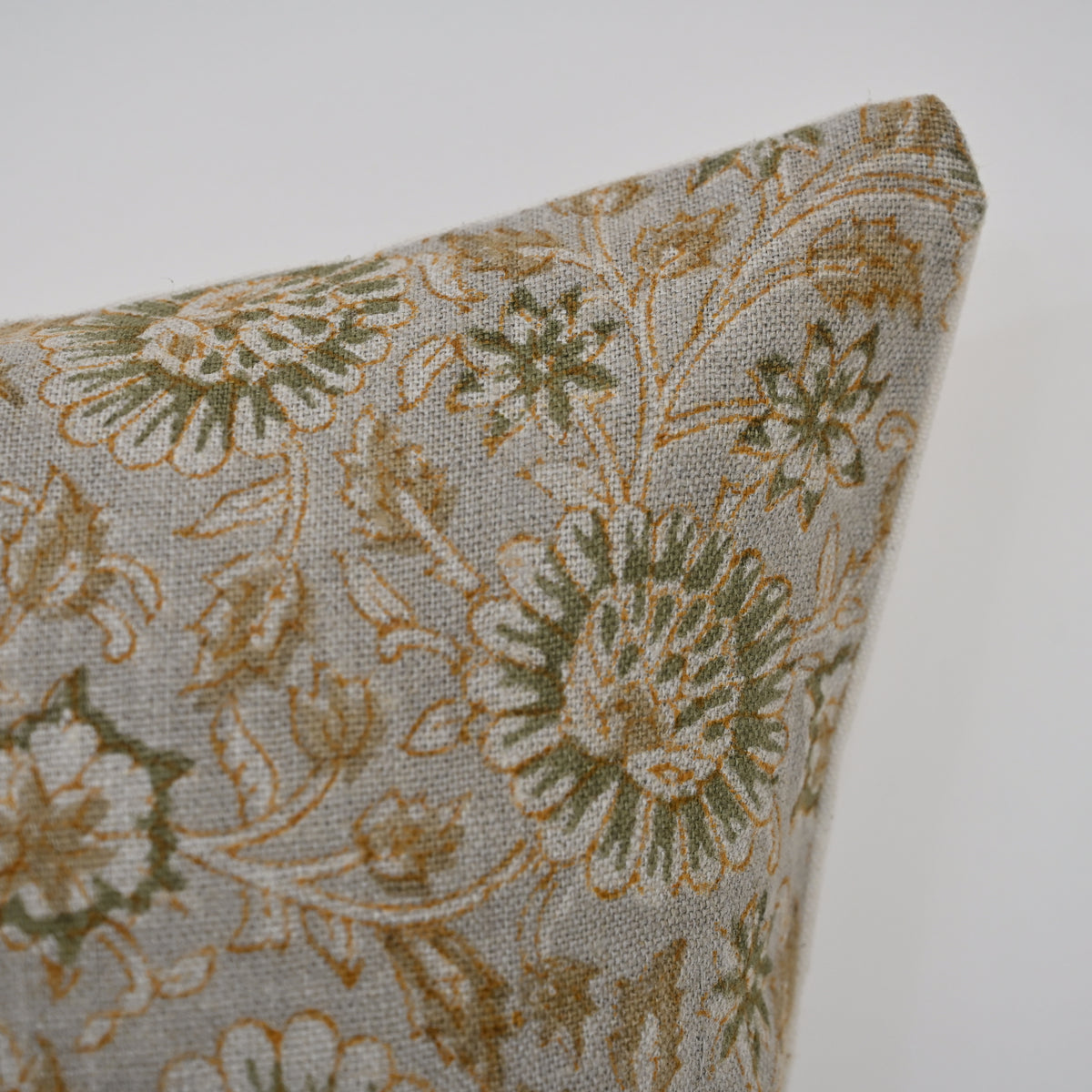 Alexis  Warm Linen Block Print Pillow Cover