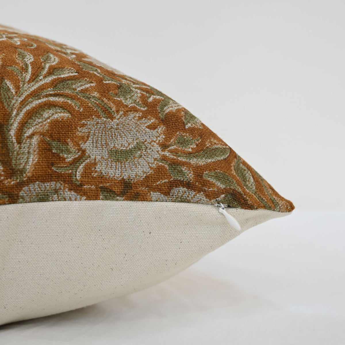 Elise Warm Linen Block Print Pillow Cover