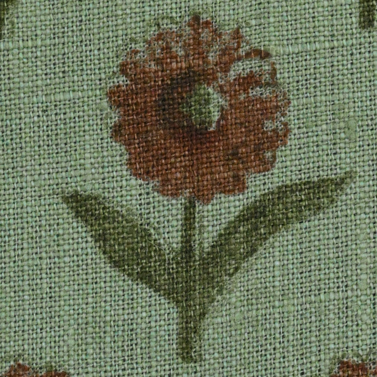 Derek Floral Block Print linen Fabric