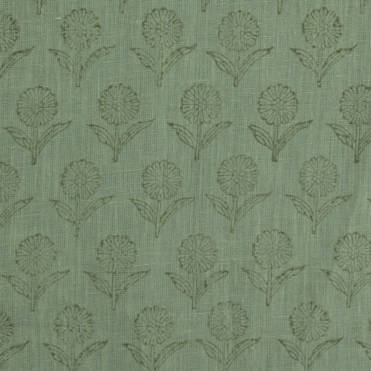 Derek Floral Block Print linen Fabric