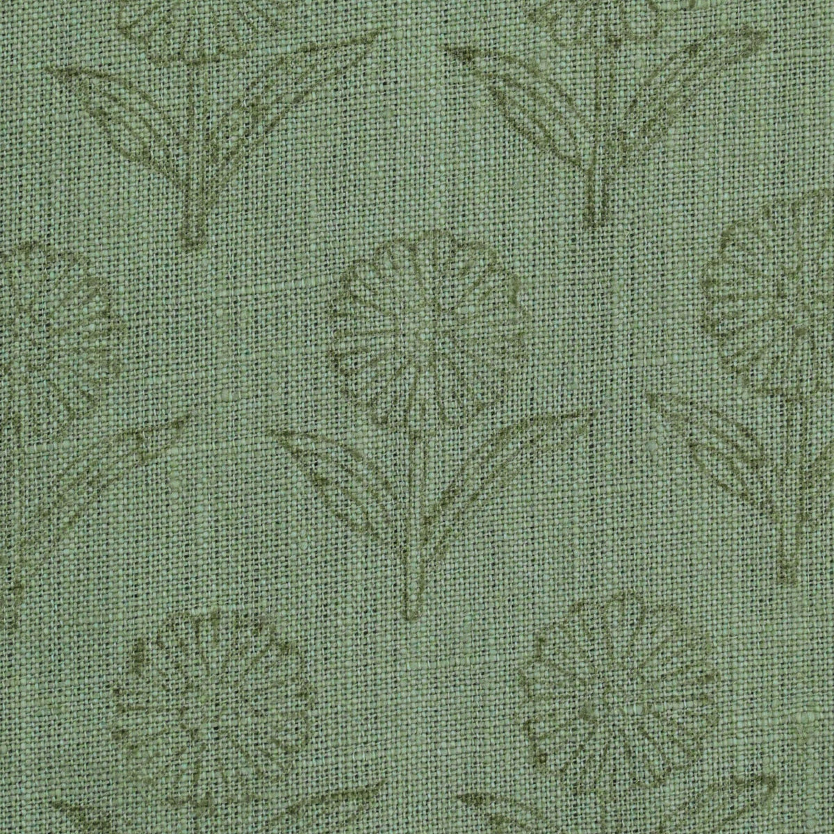 Derek Floral Block Print linen Fabric