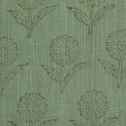 Derek Floral Block Print linen Fabric