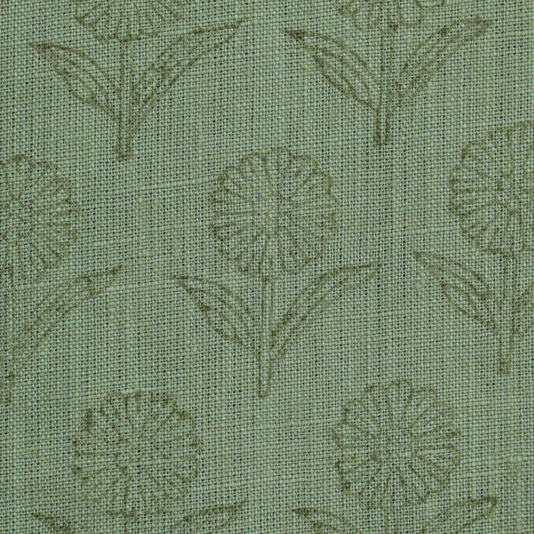 Artisan Block Print Linen Fabric - 16