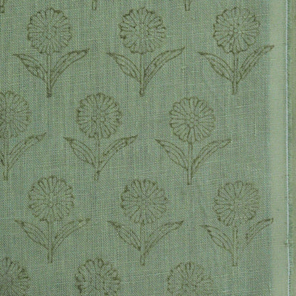 Derek Floral Block Print linen Fabric