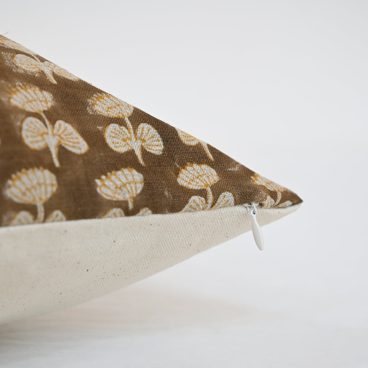 Joanna Espresso Linen Block Print Pillow Cover