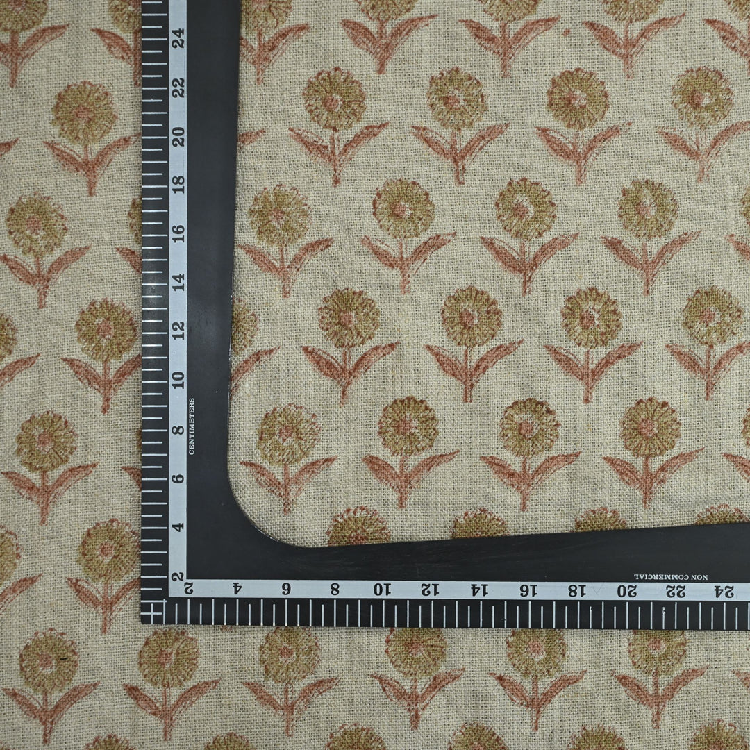 Artisan Block Print Linen Fabric - 15